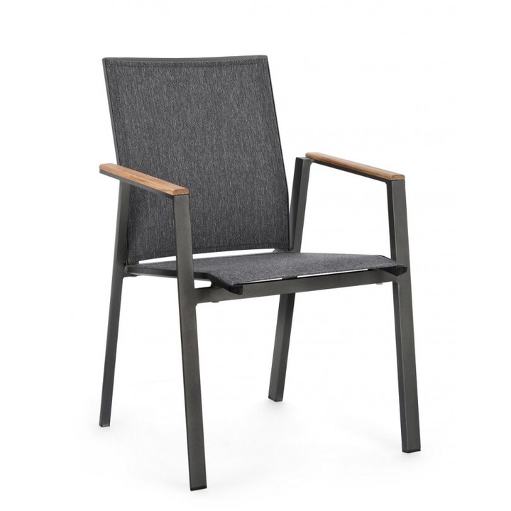 16 db antracitszürke kerti szék szett Cameron 59x61x88 cm