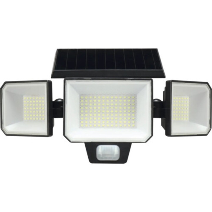 Proiector Solar Verpackungsdesign Cu Led 1200 Lumeni 6500k, Plastic Negru