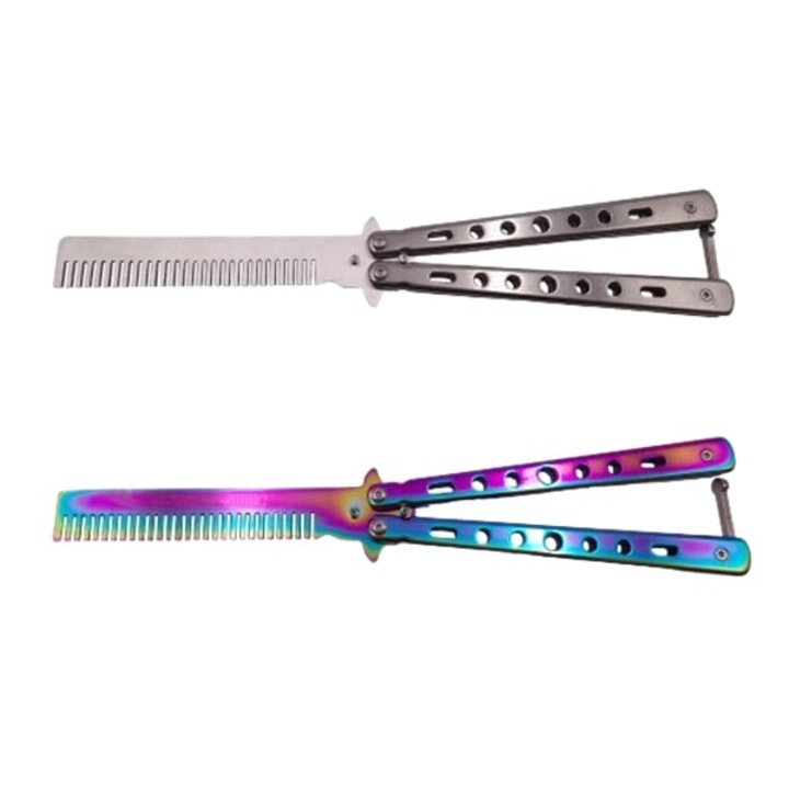 Два ножа тип пеперуда, тренировъчни, IdealStore, 22 см., многоцветни