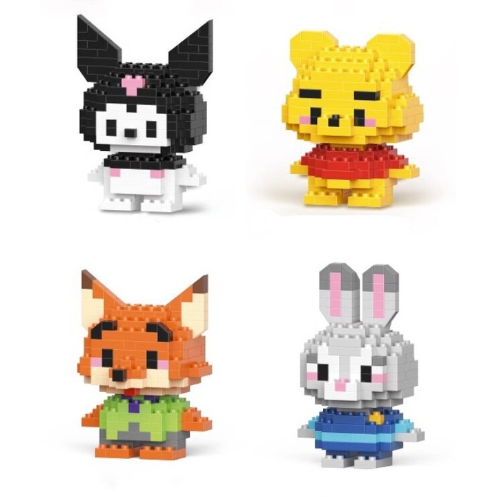 Комплект от 4 строителни фигури, 606 части, анимационни, многоцветни