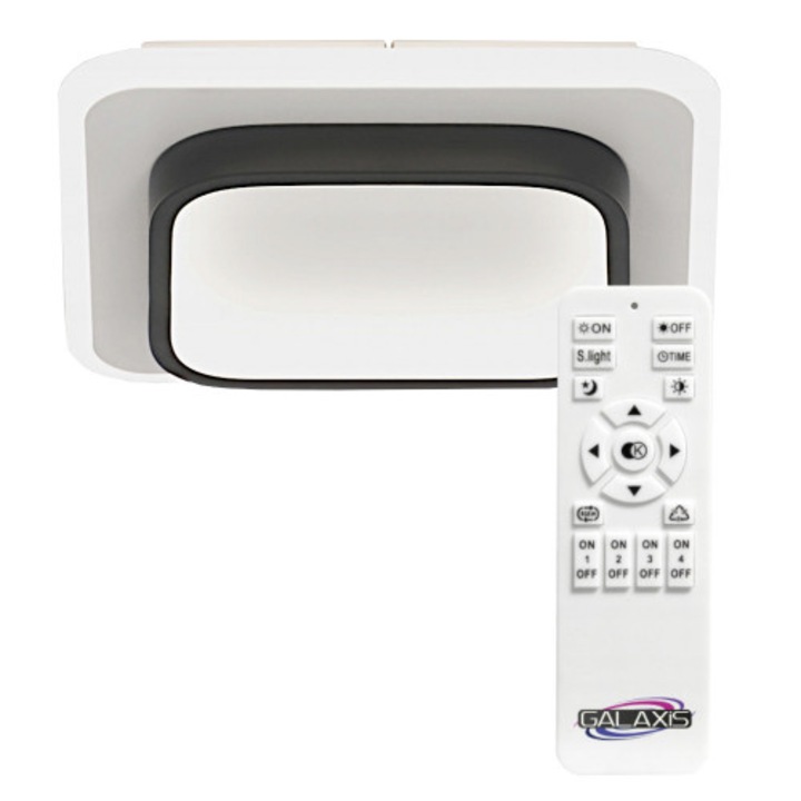 MasterLED Galaxis függőlámpa, szabályozható LED, pilot vezérlés, fekete/fehér, 240x240x50mm