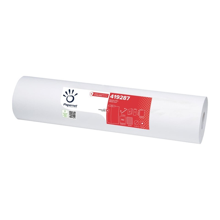 Rola Cearceaf medical Papernet 419287 Ecolab, 2 straturi, 143foi, 50m x 59 cm, 9 role