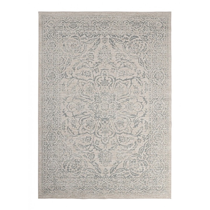 Kék krémszínű textil szőnyeg Nora 200x290x0,3 cm