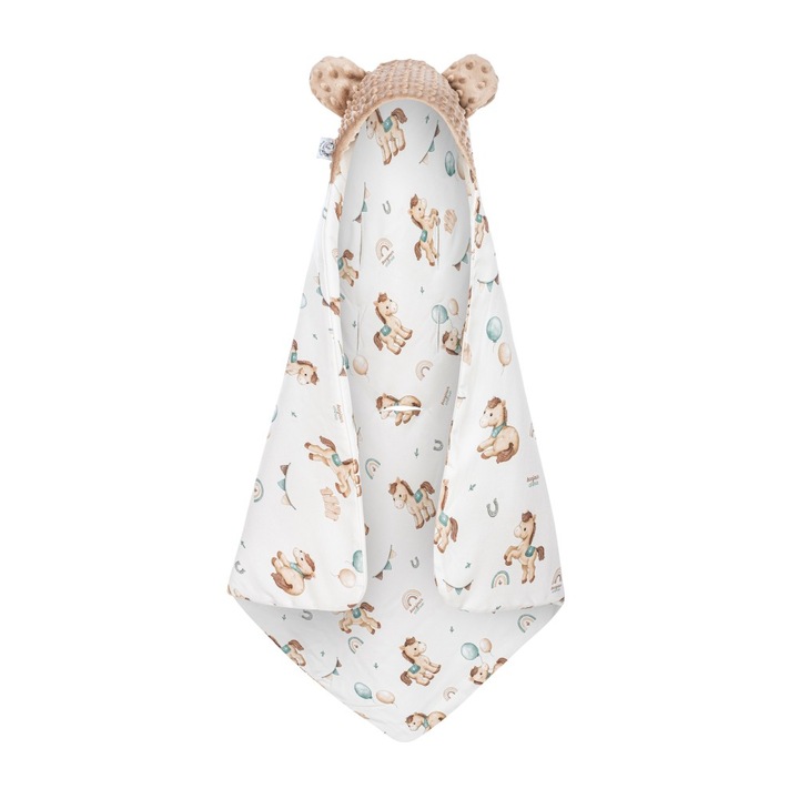 Babatakaró, Bonjour Cherie, Bambusz, 90x90cm, Többszínű