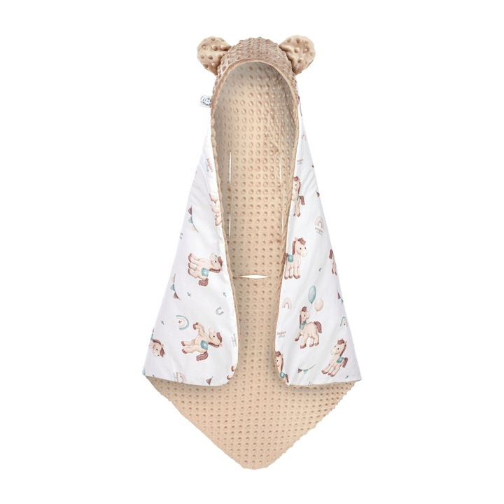 Paturica bebe Bonjour Cherie, 90x90cm, bumbac, 2 straturi