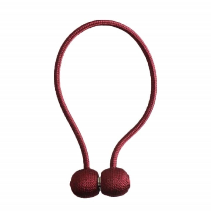 Magnet decorativ pentru perdele si draperii, tip snur, poliester, 44 cm, rosu, Dactylion®