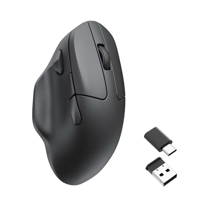 Keychron M7 Vezeték nélküli egér, 26000 DPI, Bluetooth / 2.4 GHz, 1000 Hz, Fekete