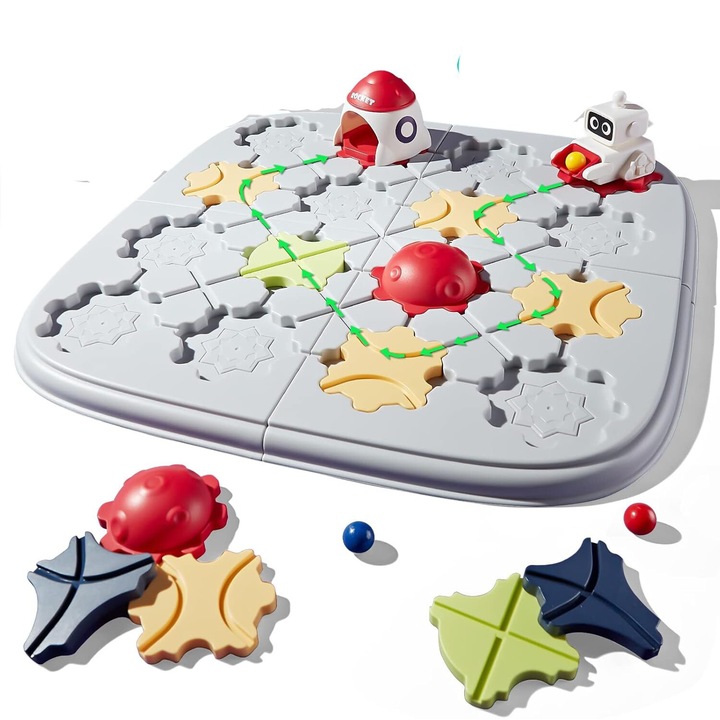 Joc STEM logic de construit drumuri, alb, 29 piese