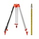 Trepied pentru nivela laser, inaltime reglabila, aluminiu, argintiu/rosu