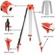 Trepied pentru nivela laser, inaltime reglabila, aluminiu, argintiu/rosu