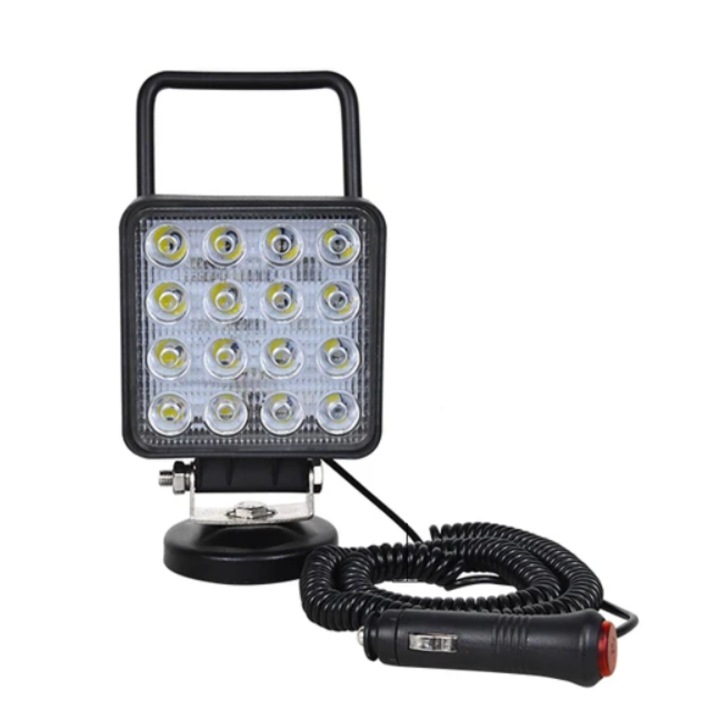 Работна лампа за офроуд автомобили, LED, преносима, магнитна основа, 48W Flood