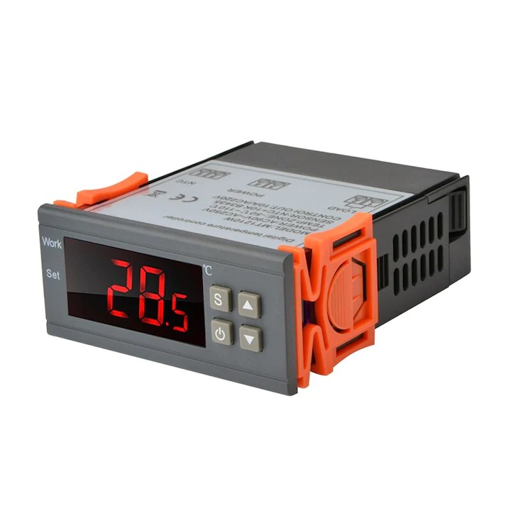 Digitális termosztát vezérlő Genelec MH1210W, -50°C +110°C, 82x71x22mm, fekete