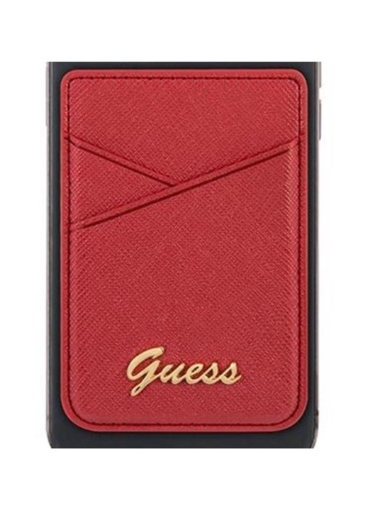 Portofel, GUESS MagSafe Saffiano, 2 compartimente, rosu
