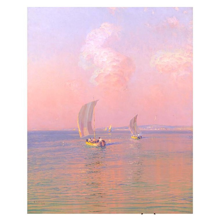 Decoratiuni de Perete, Pictura Decorativa, Stil Romantic, Lumina de Apus, Decorarea Dormitorului, Decorarea Camerei de zi, 12x16 inch