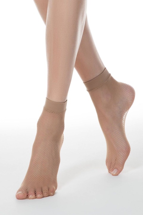Чорапи от полиамид с мрежа, Fantasy Rette Socks Medium, Естествен