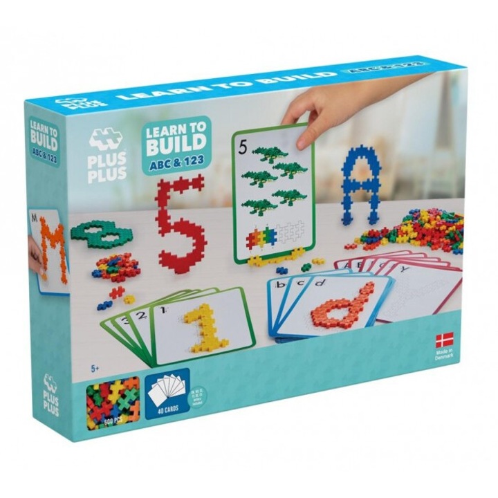 Set de constructie Plus-Plus, litere si numere, 3+ ani, 600 piese