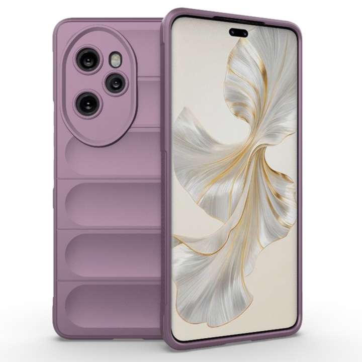 Капак за Honor 100 Pro DaDen® Magic Shield, Удароустойчив, Вътрешност от микрофибър, TPU, Лилав