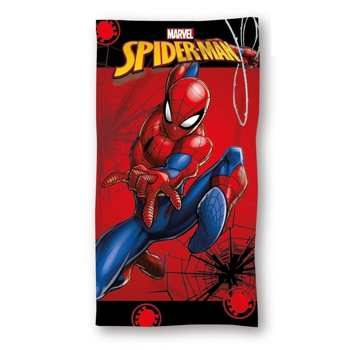Prosop multicolor, 100% bumbac, 70 x 140 cm, Fight, Spiderman