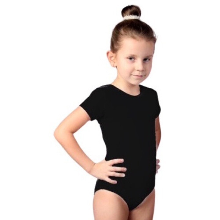 Балетно боди с къс ръкав, brak, Памук, Черно, Черен