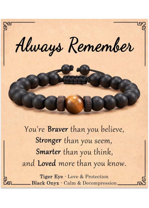 Bratara ajustabila, ochi de tigru, lava, negru