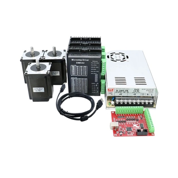 Kit CNC, HLTNC, Motor pas cu pas Nema 23, Driver TB6600, Alimentare 350W, Controler MACH3