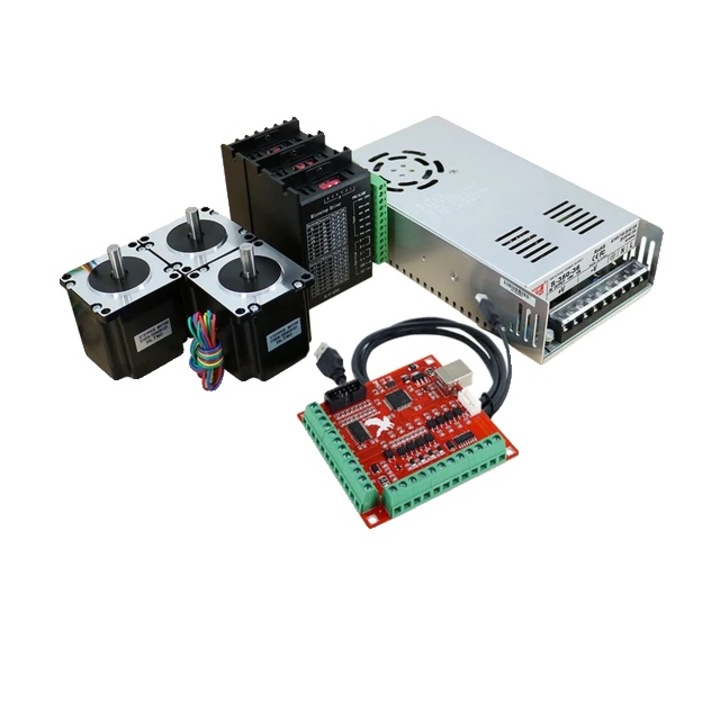 CNC készlet, Nema 23 léptetőmotor, Hltnc, TB6600 meghajtó, 350 W tápegység, MACH3 vezérlő
