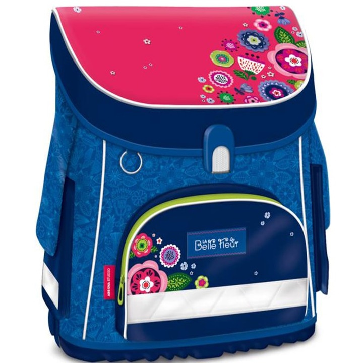 Ergonomikus iskolatáska, Ars Una, La Belle Fleur, vízálló, fényvisszaverő, 330x410x240mm