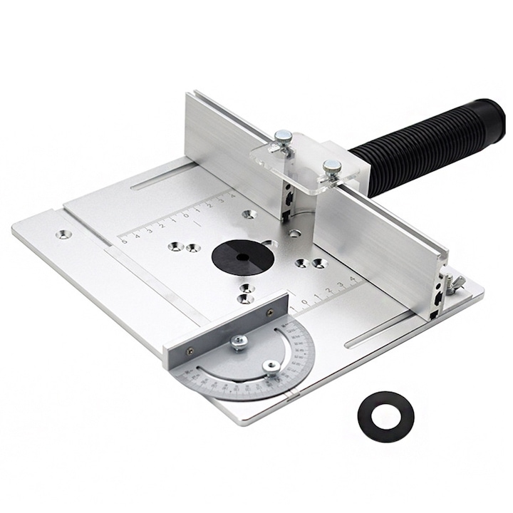 Set de 3 Placi Insertie pentru Masa de Frezat, Autocise, Aluminiu, 240x200x5mm, Argintiu