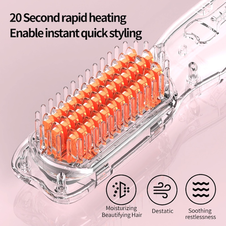 Placa de indreptat parul ZOLANA ZBF34785, fara fir, 3 trepte temperatura, Negru, 21x4.5x4cm