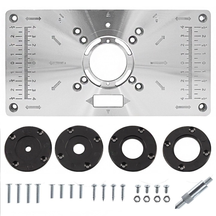 Placa frezare, Autocise, aluminiu, negru, 235x120mm
