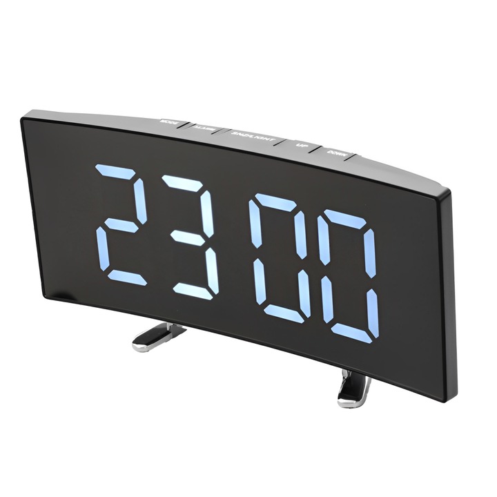 Ceas oglinda tip LCD VISION, led alb, alarma, temperatura, design modern