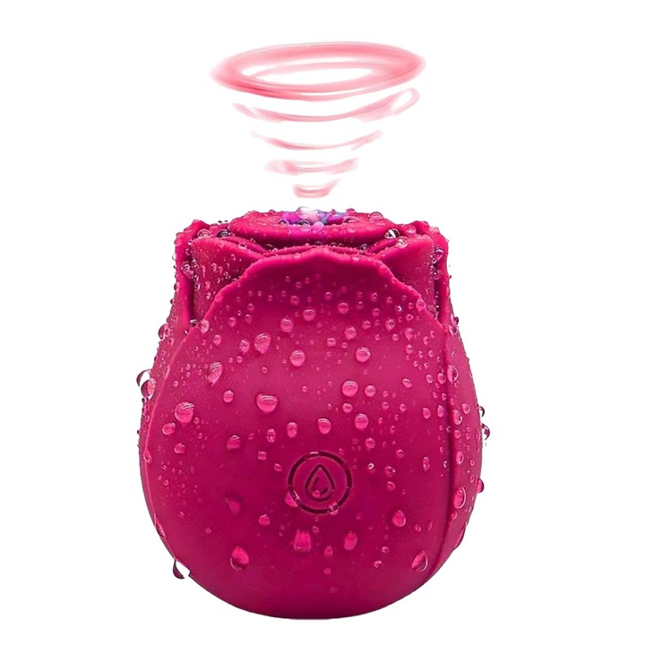 Vibrátor, Rose Model, ABS, 123x38x37mm, piros