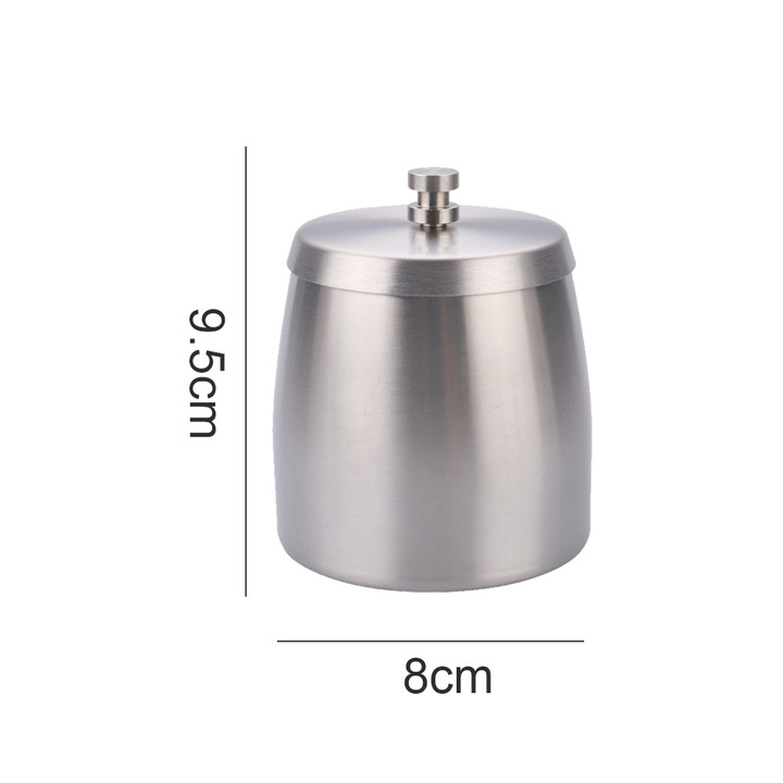 Scrumiera mica portabila din otel inoxidabil, design minimalist, pentru exterior, interior, set