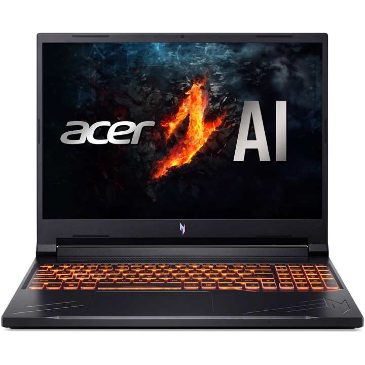 Laptop Acer Nitro V16 ANV16-41-R727 cu procesor AMD Ryzen™ 5 8645HS pana la 5GHz, 16'', WUXGA IPS 165Hz, 16GB DDR5 RAM, 512GB SSD, NVIDIA® GeForce RTX™ 4060, No OS, Obsidian Black