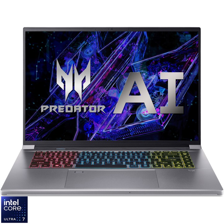 Laptop Gaming Acer Predator Triton Neo 16 PTN16-51-7179 cu procesor Intel® Core™ Ultra 7 155H pana 4.8GHz, 16" WQXGA+, IPS, 165Hz, 32 GB LPDDR5X RAM, 1TB SSD, NVIDIA® GeForce RTX™ 4070, No OS, Sparkly Silver