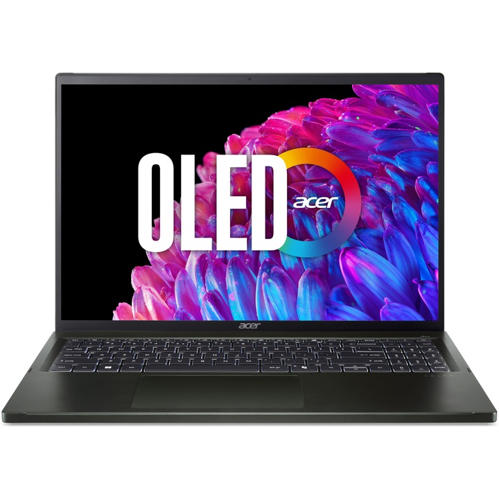 Laptop Acer Swift Edge 16 OLED SFE16-44-R1CW cu procesor AMD Ryzen™ 7 8840U pana 5.1GHz, 16", 3.2K, OLED, 32GB LPDDR5X RAM, 1TB SSD, AMD Radeon™ Graphics, Windows 11 Home, Olivine Black