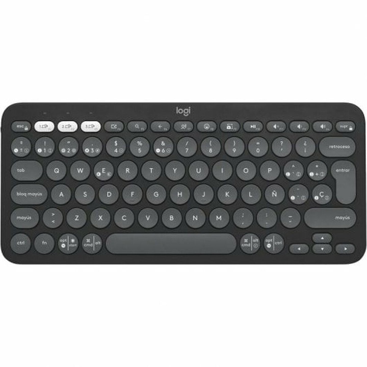 Tastatura Fara Fir Logitech Pebble Keys 2 K380s Qwerty Spaniola Negru Gri Grafit