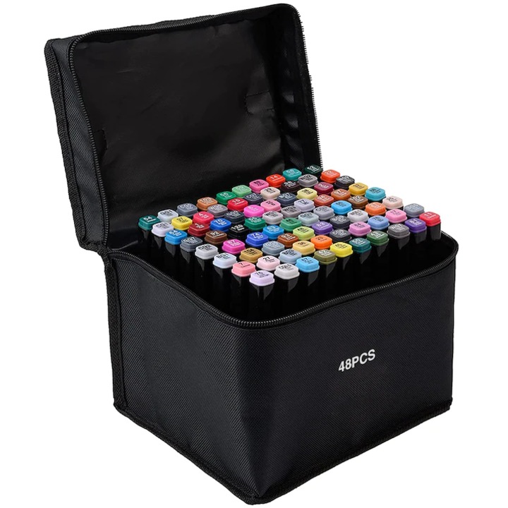 Set 48 Carioci OfficeLine, Markere Multicolore, 2 Capete