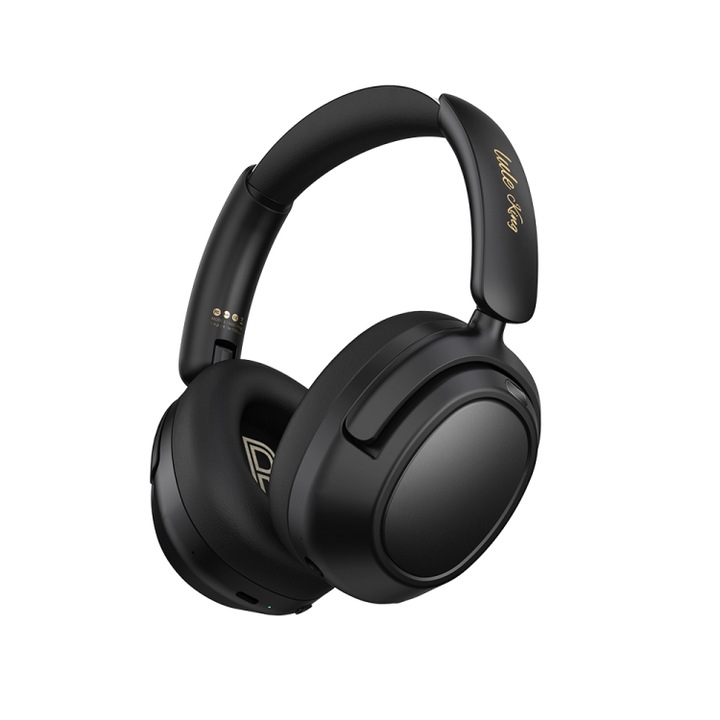Casti over-ear, Eking, Anulare de zgomot, Latenta redusa, Ideal pentru gaming, Bluetooth wireless, confortabile, Negru