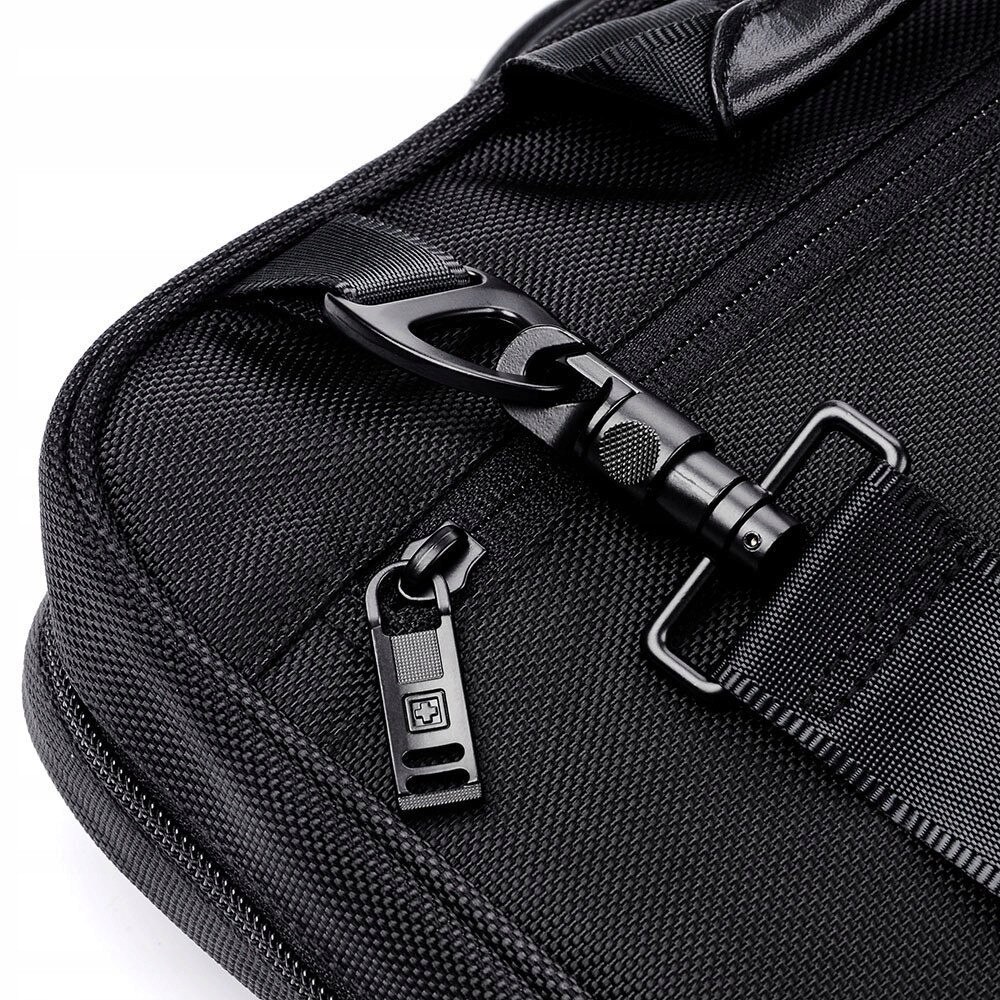 Geanta laptop SWISSBAGS, 41x28x6cm, negru, maner piele naturala