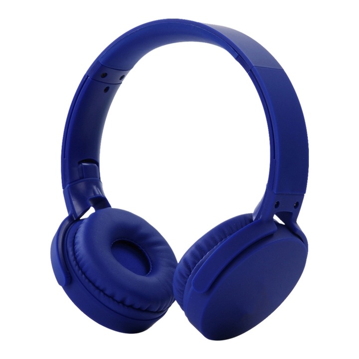 Casti Over-Ear, Bluetooth Wireless, Cupele pliabile, Intrare audio 3 5mm, Apeluri hands-free, Albastru
