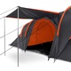 Cort camping Spokey, poliester, 4 persoane, 2 spatii, 430x220x130cm, portocaliu/negru