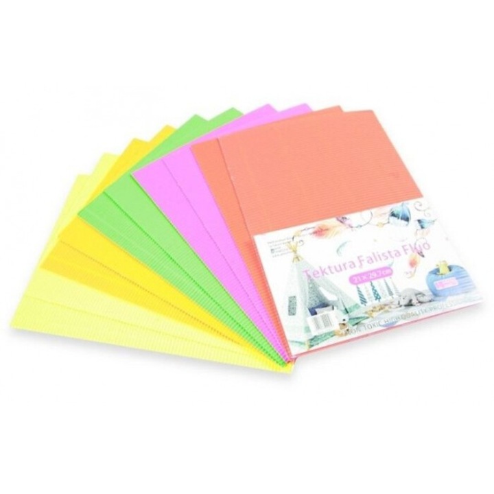 Set 10 foi carton, A4 Penword, fluorescent, 314x228 mm, Multicolor