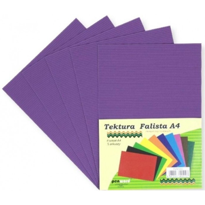 Set 5 bucati de carton pentru lucru manual, Penword, A4, Mov