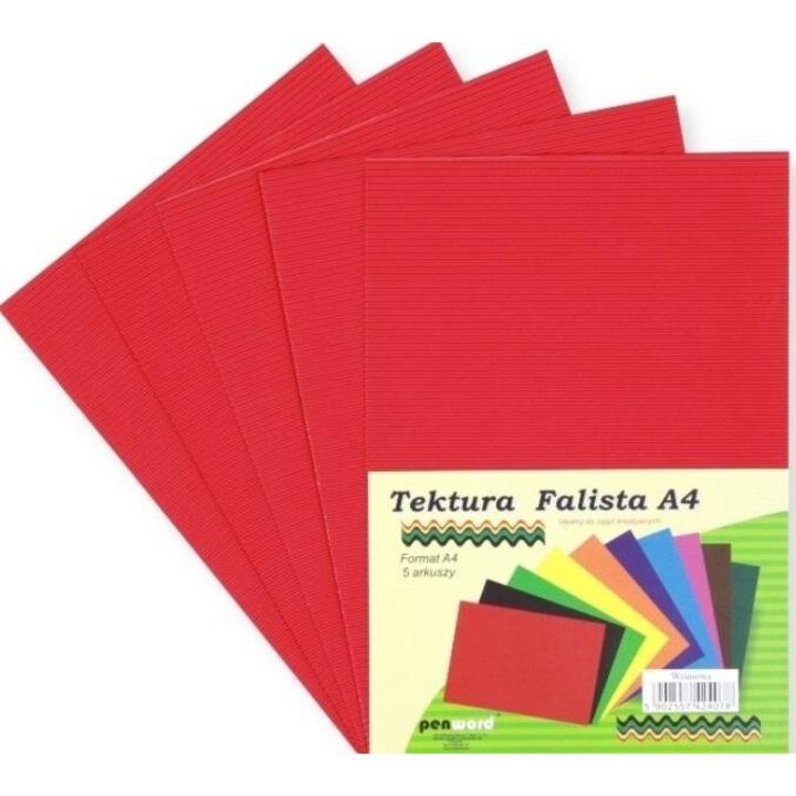 Set 5 bucati carton lucru manual, Penword, Pentru artizanat, A4, Rosu