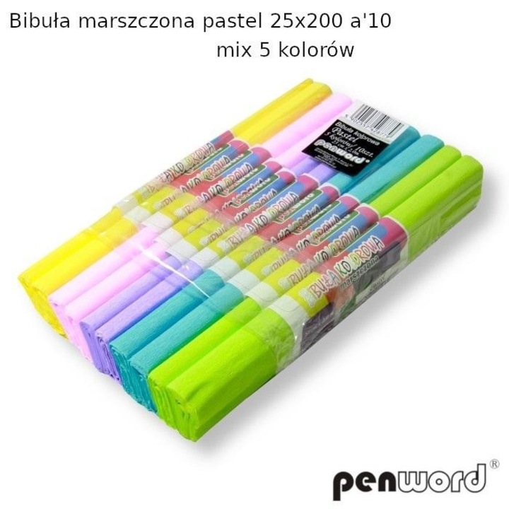 Комплект хартия за скрапбукинг Polsirhurt, пастел, 25x200см, 10 бр., многоцветен