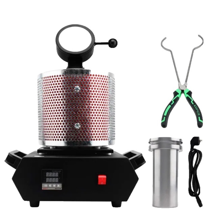 Fémolvasztó kemence, Digitális, Hordozható, 3 kg, 220V, Piros / Fekete