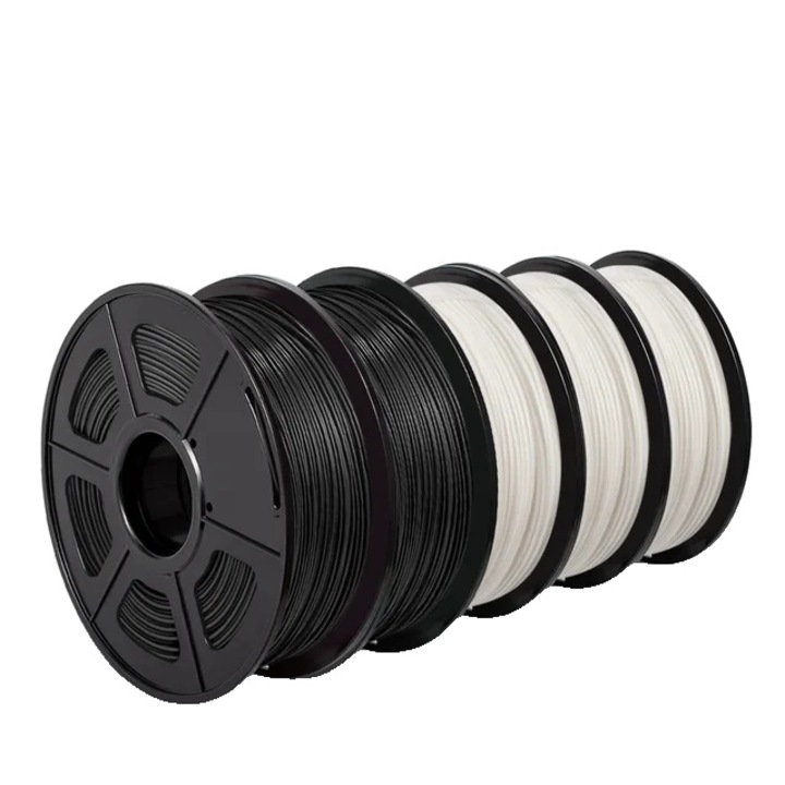 Filament PLA+ Silk pentru Imprimanta 3D, finisaj matasos, 1KG, negru, 1.75mm