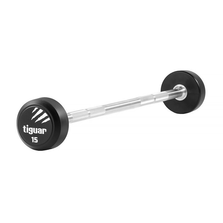 Bara cu greutati fixe, tiguar, 15kg, poliuretan
