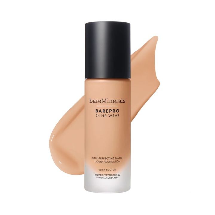 Fond de ten fluid cu finisaj mat, bareMinerals BAREPRO 24HR WEAR, light 26 cool, 30 ml